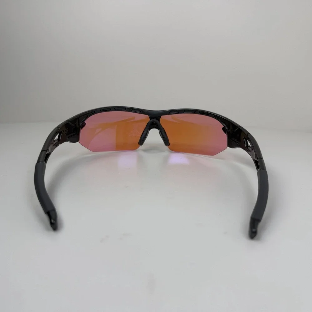 Torege TR002 Clock Stoppers Cycling Sunglasses Black Pink Orange Mirror Lens Pro